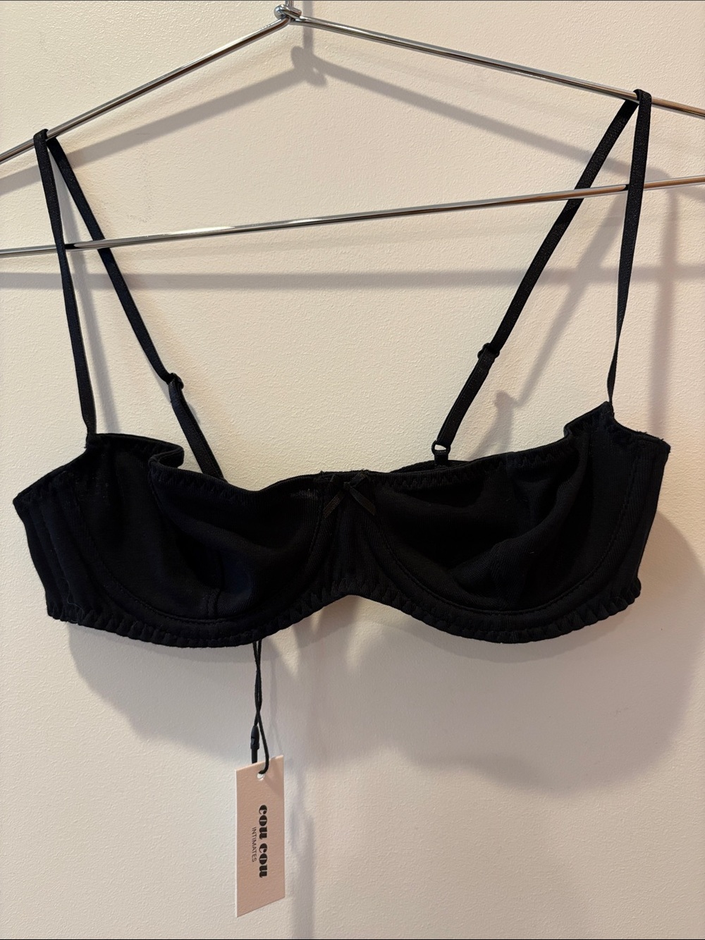 Cow Cow Black Underwire Balconette Bra with Adjustable Straps